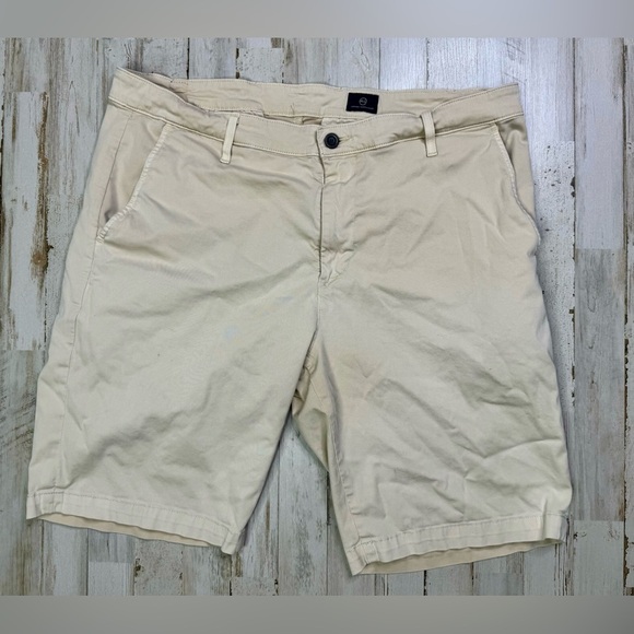 AG Adriano Goldschmied Men's Size 38R Trouser Shorts Cotton Cream - Picture 1 of 10